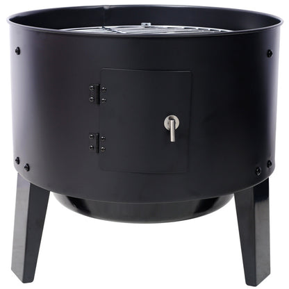 Charcoal Smoked Grill, Outdoor Cooking, 16 Inch Vertical Smoker Portable Grill Suitable For Camping, Black